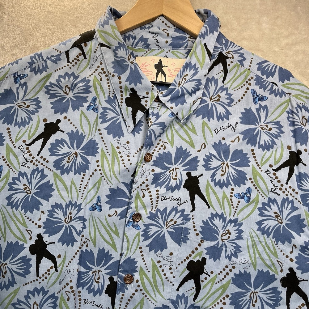 Vintage Reyn Spooner Elvis Presley Shirt Men XL Rayon Hawaiian
